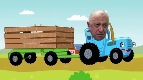 Пригожин везёт корову трактором