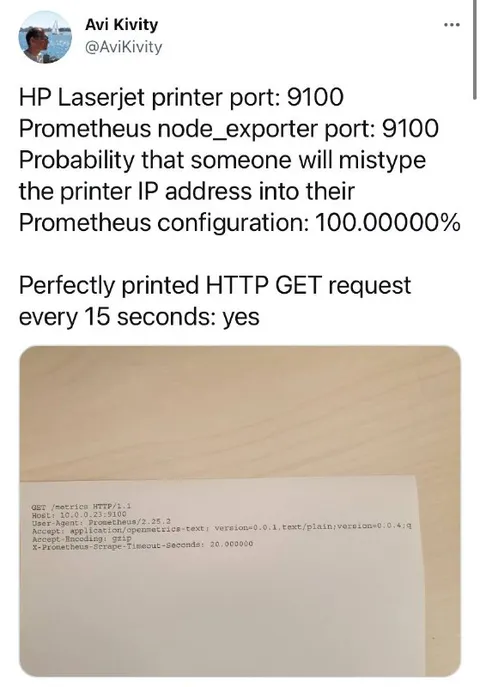 Printer Prometheus Port Mixup