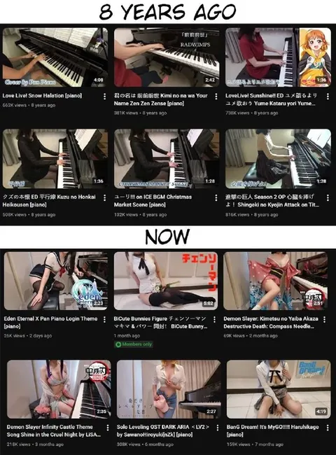 Piano Covers: 8 Years Ago vs Now