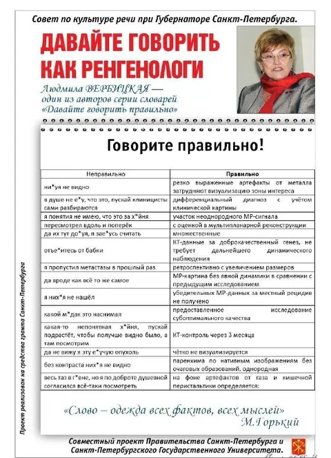 Давайте говорить как рентгенологи