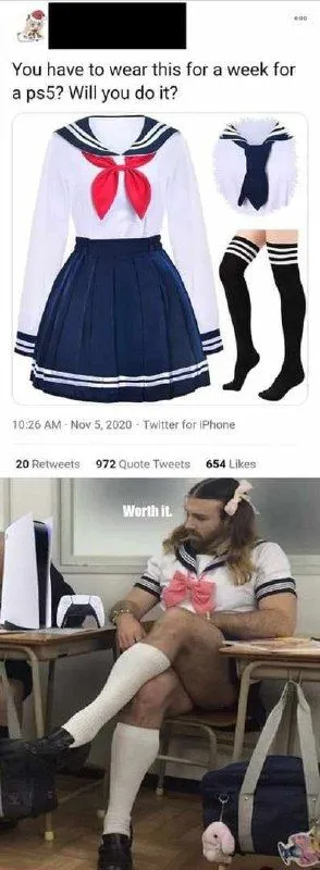 Wear Sailor Uniform for a PS5