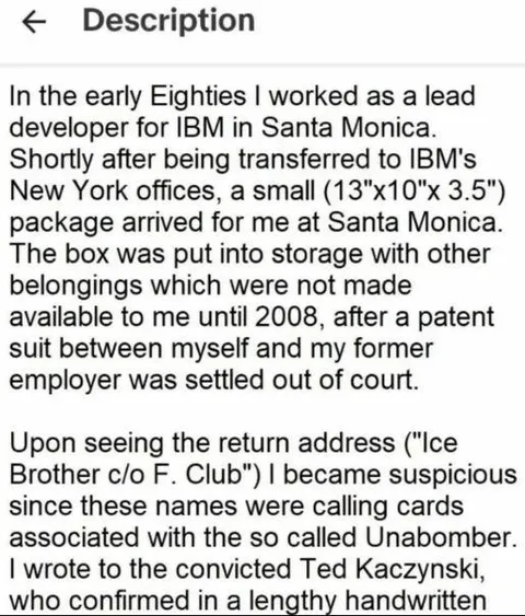 The Unabomber Package Mystery