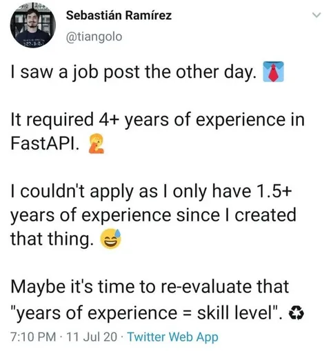 FastAPI Years of Experience Joke