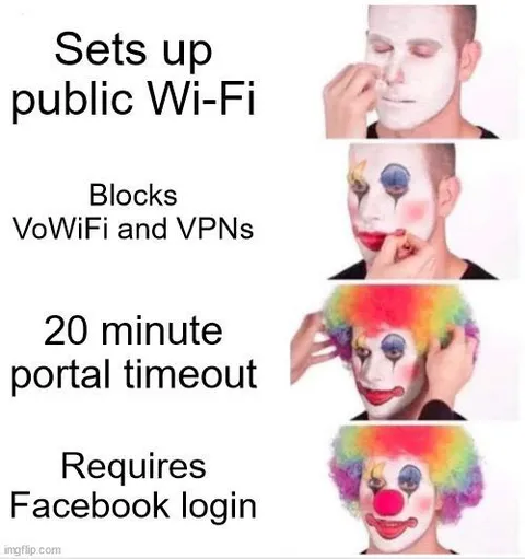 Public Wi-Fi Setup Clown