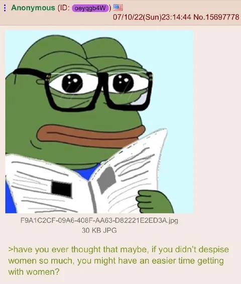 Pepe Reads a Misogynistic Question