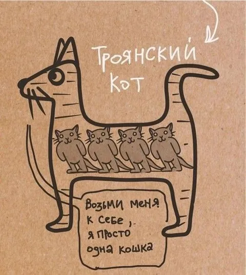 Троянский кот с котятами