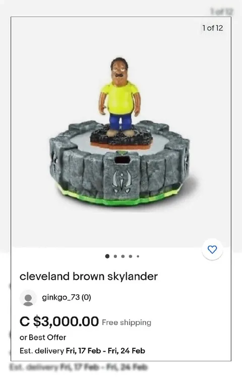 Cleveland Brown Skylander Listing