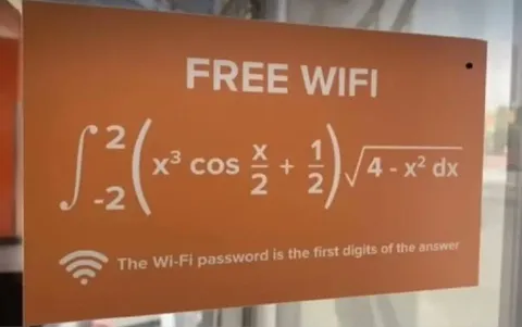 Free WiFi Math Password