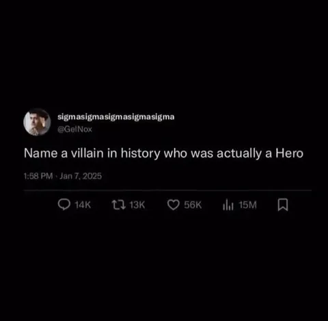 Name a Heroic Villain Post Removed