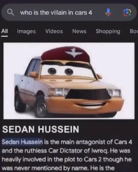 Sedan Hussein Cars 4 Villain