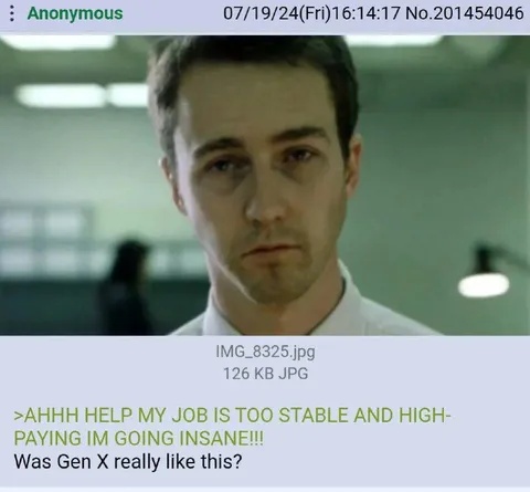 Job Too Stable Fight Club Reaction