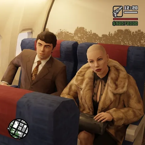 Пассажиры в самолёте GTA