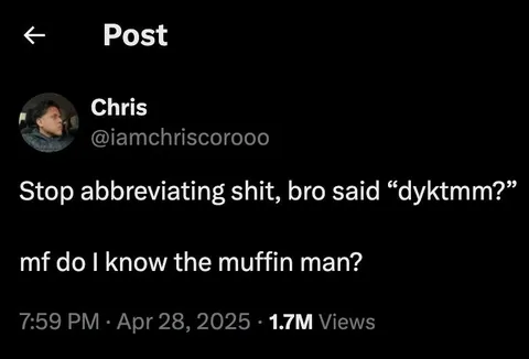 The Muffin Man Abbreviation