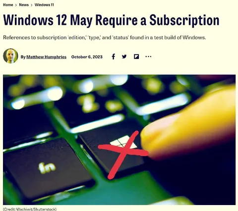 Windows 12 Subscription Joke