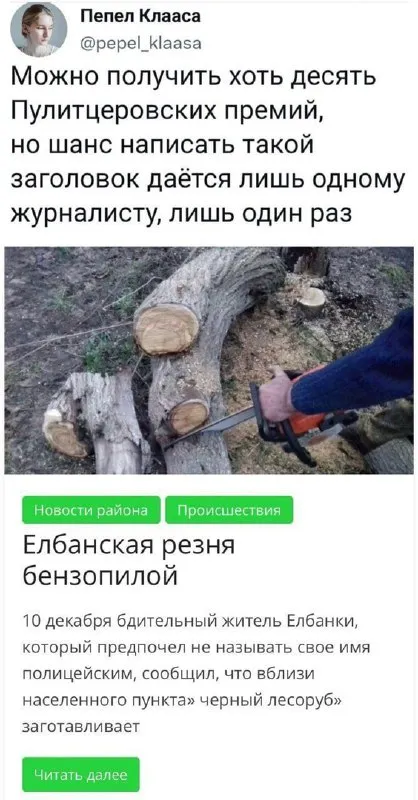 Элбанская резня бензопилой
