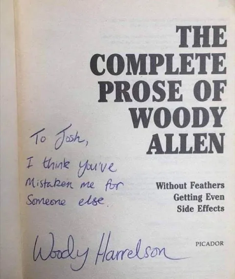 Woody Harrelson's Wrong Book Dedication