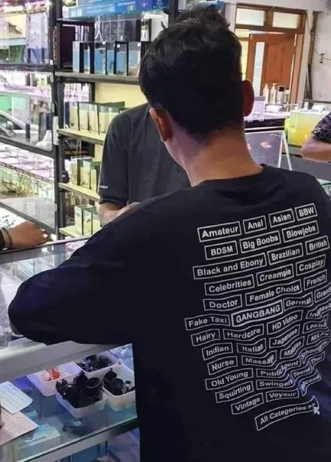 Porn Categories on a Shirt
