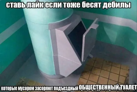 Дебилы засоряют общественный туалет