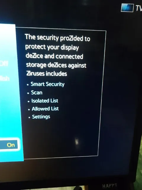 TV Security Menu Full of Typos