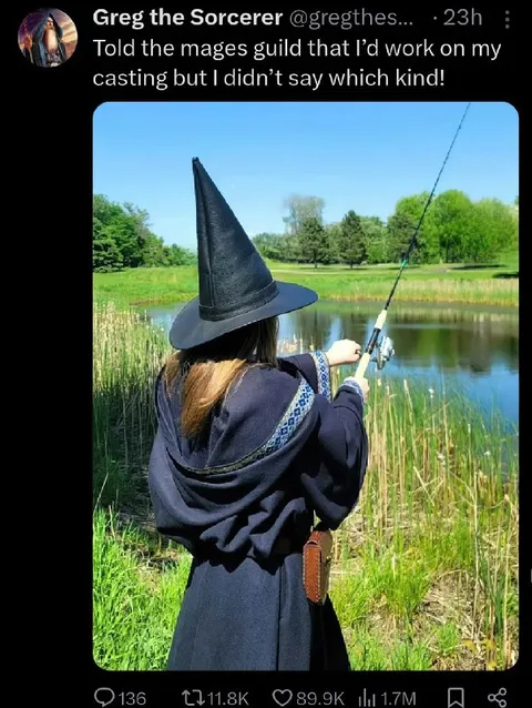 Wizard Casting Fishing Pun