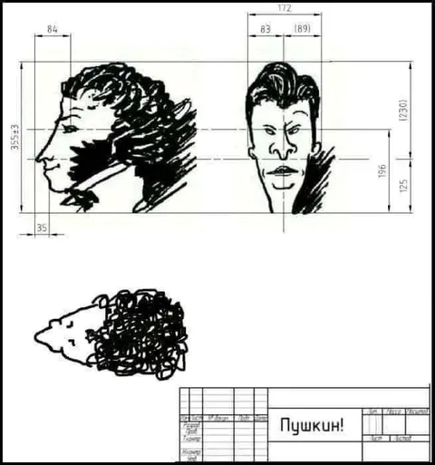 Пушкин по чертежу