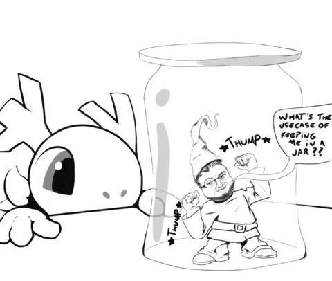 Gnome Trapped in a Jar