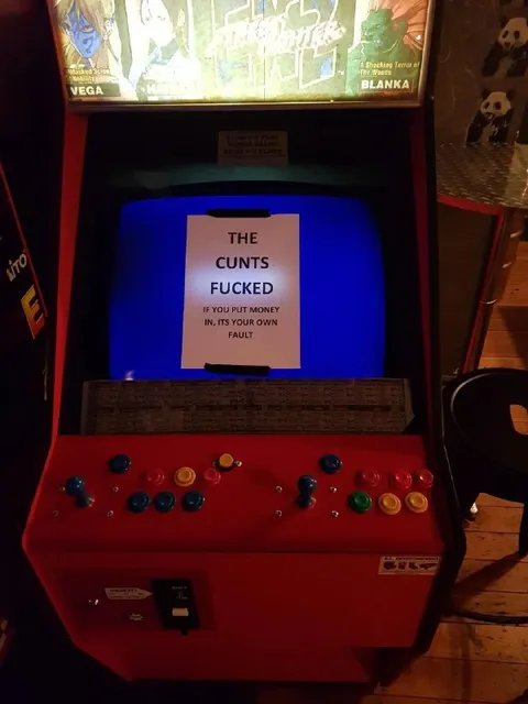Arcade Machine Money Warning