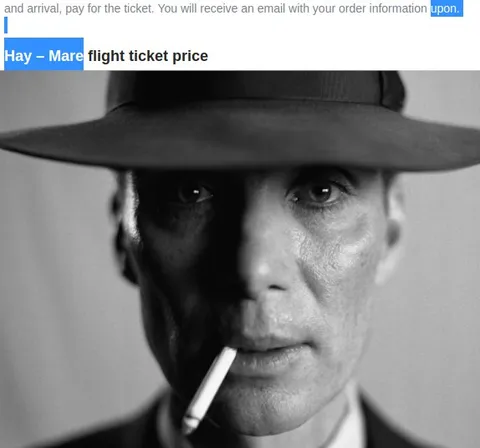 Hay-Mare Flight Ticket Price