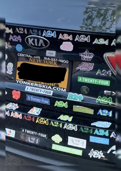 A24 Sticker-Covered Kia