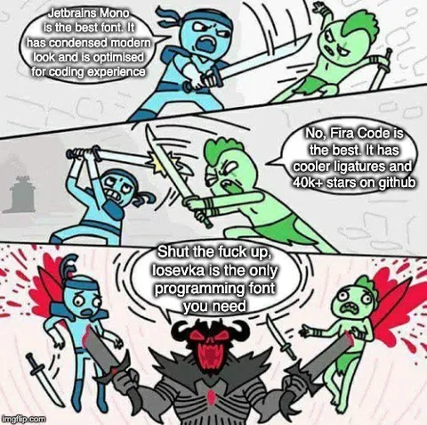 Programming Font Sword Fight