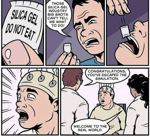 Silica Gel Escapes the Simulation