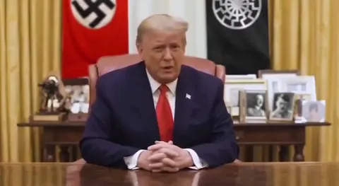 Трамп говорит за столом