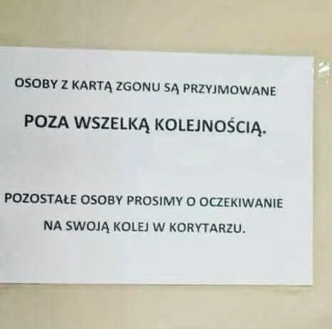 Karta zgonu poza kolejnością