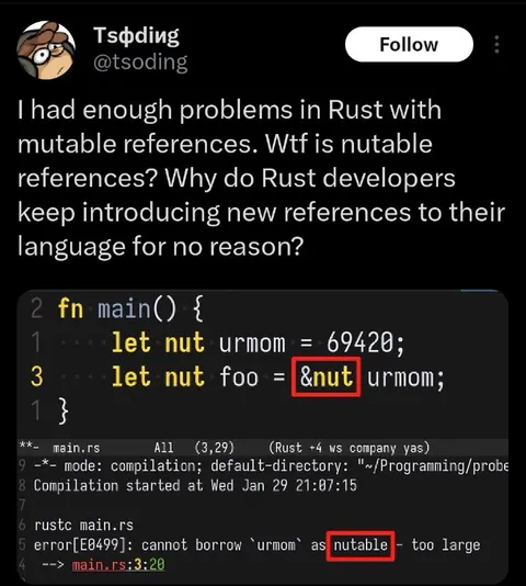 Rust Mutable Reference Confusion
