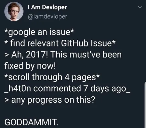 GitHub Issue Still Unfixed