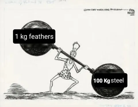 One Kilogram Feathers Versus Steel