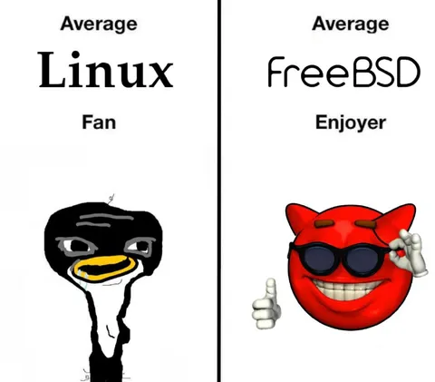 Average Linux Fan vs FreeBSD Enjoyer
