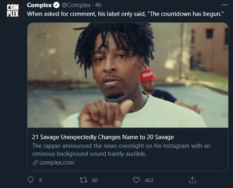 21 Savage Becomes 20 Savage