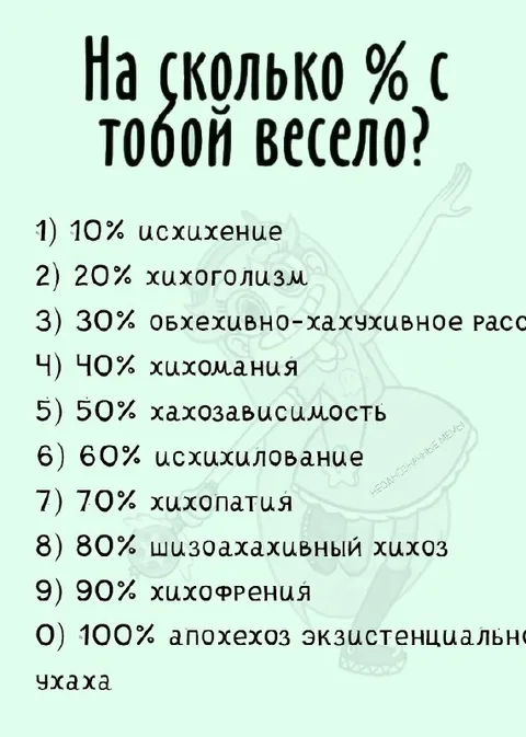 На сколько % с тобой весело?