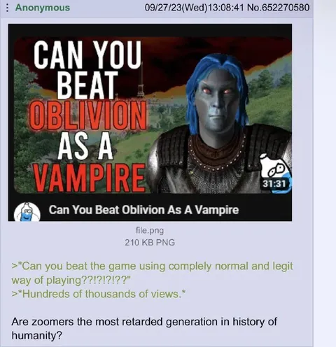 Can You Beat Oblivion as a Vampire