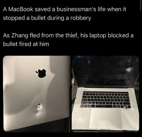 MacBook Stops a Bullet