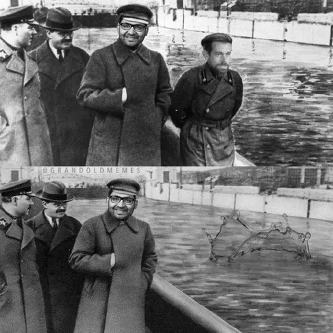 Мужчины и гигантская лягушка