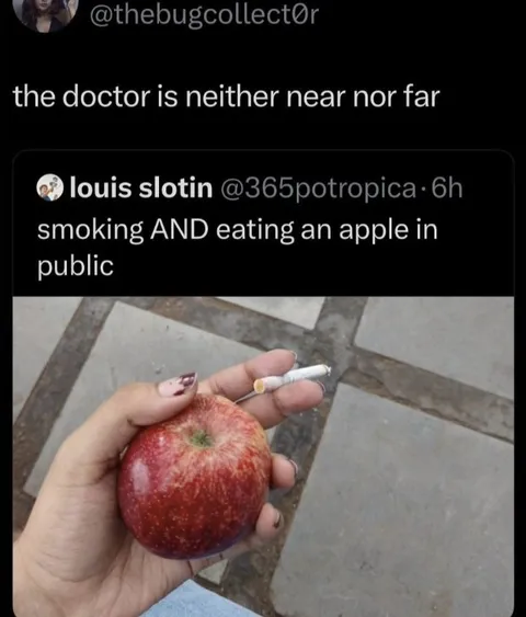 Smoking and Eating an Apple
