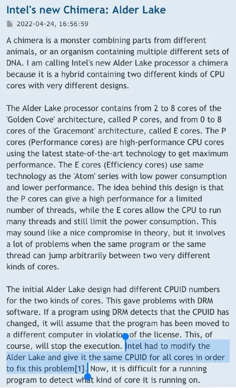 Intel Alder Lake DRM Moment