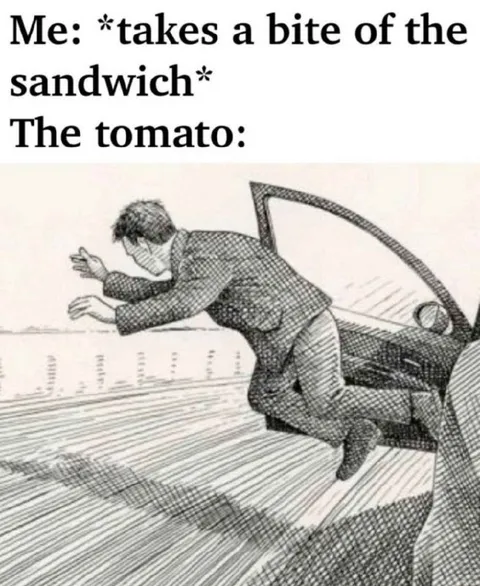 Tomato Escape From Sandwich