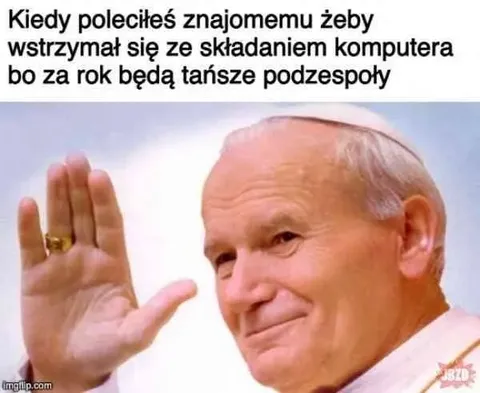 Papież odkłada składanie komputera