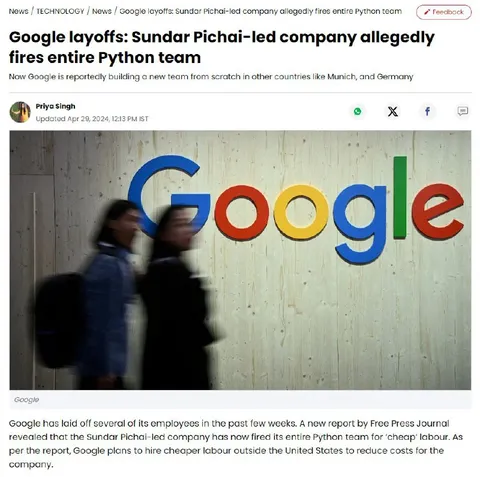 Google Fires Entire Python Team