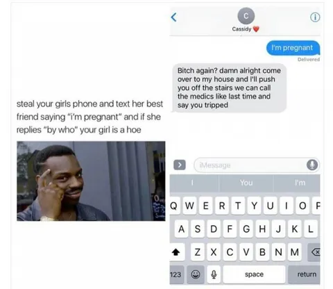 Fake pregnancy text prank