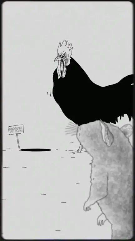 Chicken Chases a Mouse