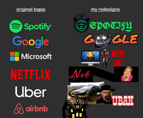 Original Logos vs My Redesigns